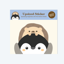 Load image into Gallery viewer, Peekaboo Pengy &amp; Hedgy Jumbo Sticker
